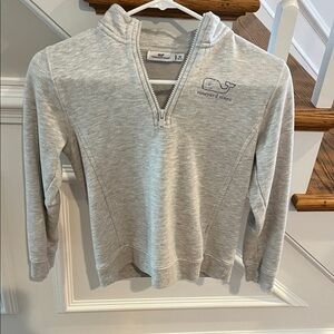 Girls Vineyard Vines Gray Quarter-Zip Pullover